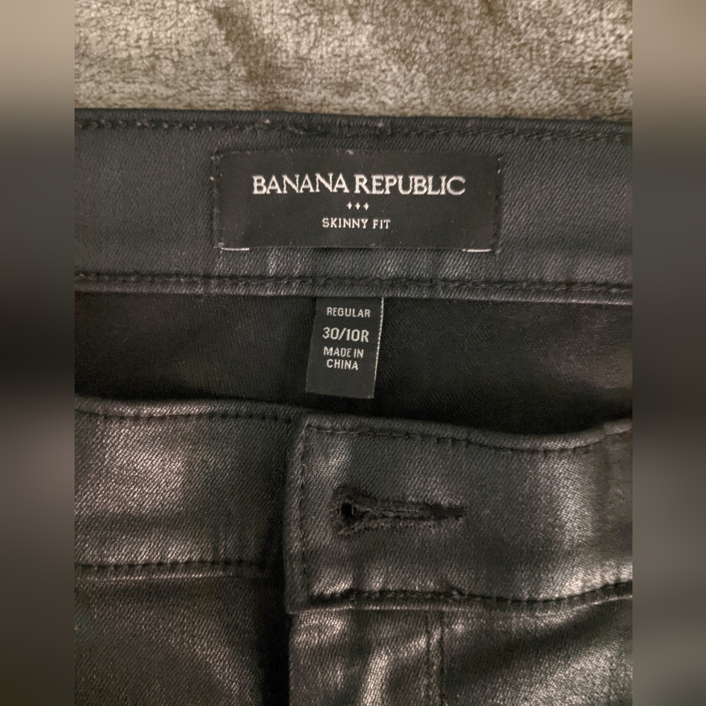 Banana Republic Black Faux Leather Pants Size 10